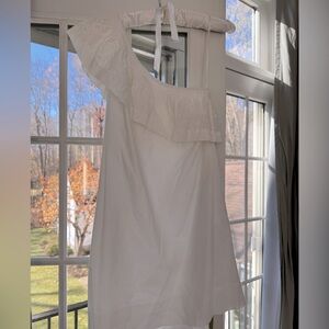 Jcrew Size 6 One Shoulder White Dress Perfect Condition